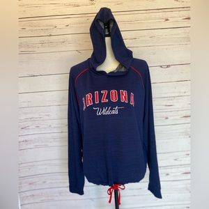 Colosseum Arizona Wildcats Blue Red Stretchy Long Sleeve Hooded Sweater Large